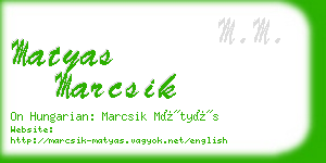 matyas marcsik business card